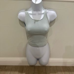 Danskin Light Blue Ribbed Cropped Tank Top Size Small